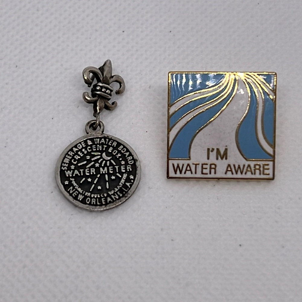 Sterling silver, New Orleans water, meter charm with bonus